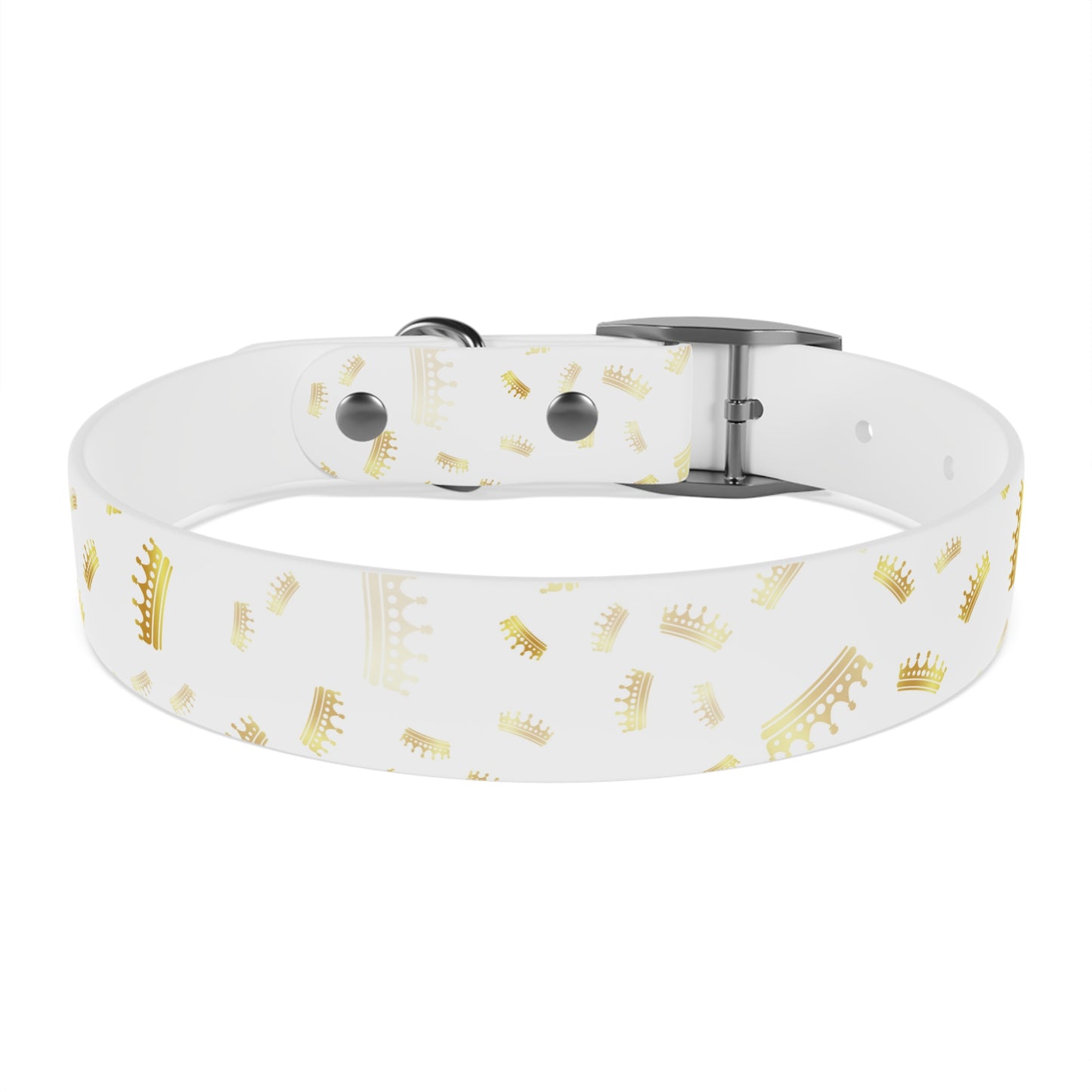 Gold Crown Pattern Dog Collar — Royal Pet Collar for Small & Large Dogs