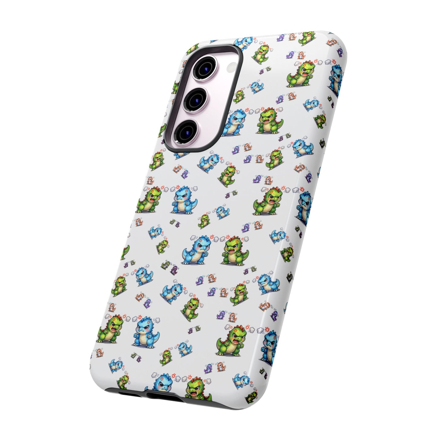 Cute Dino Pattern Phone Case — Playful Cartoon Dinosaur Tough Phone Cover