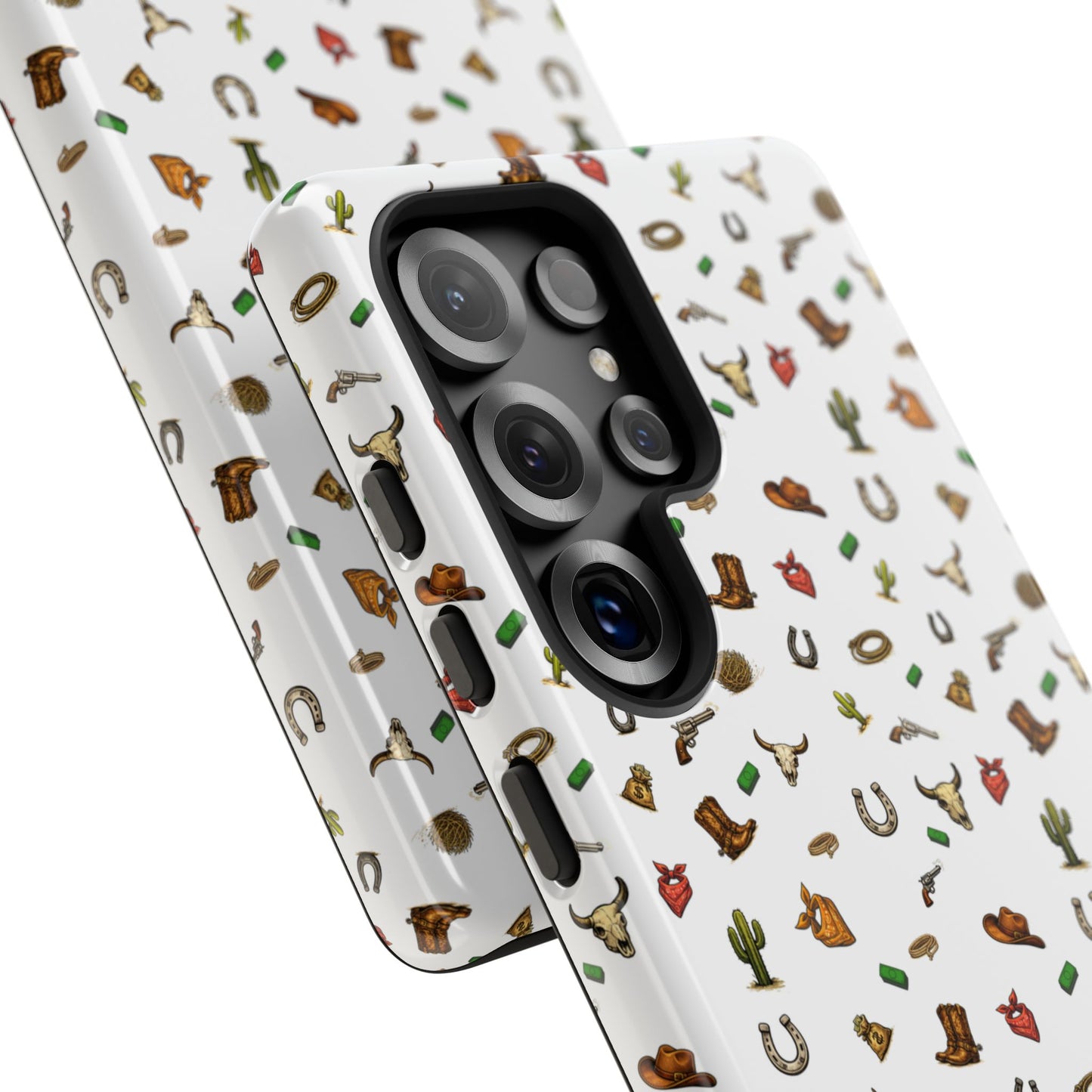 Western Pattern Phone Case — Cowboy Boots, Hats, Horseshoes & Cactus Tough Case
