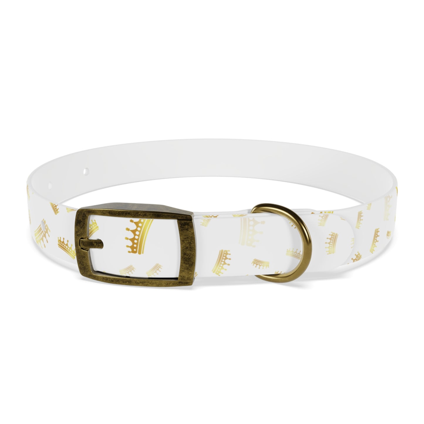 Gold Crown Pattern Dog Collar — Royal Pet Collar for Small & Large Dogs