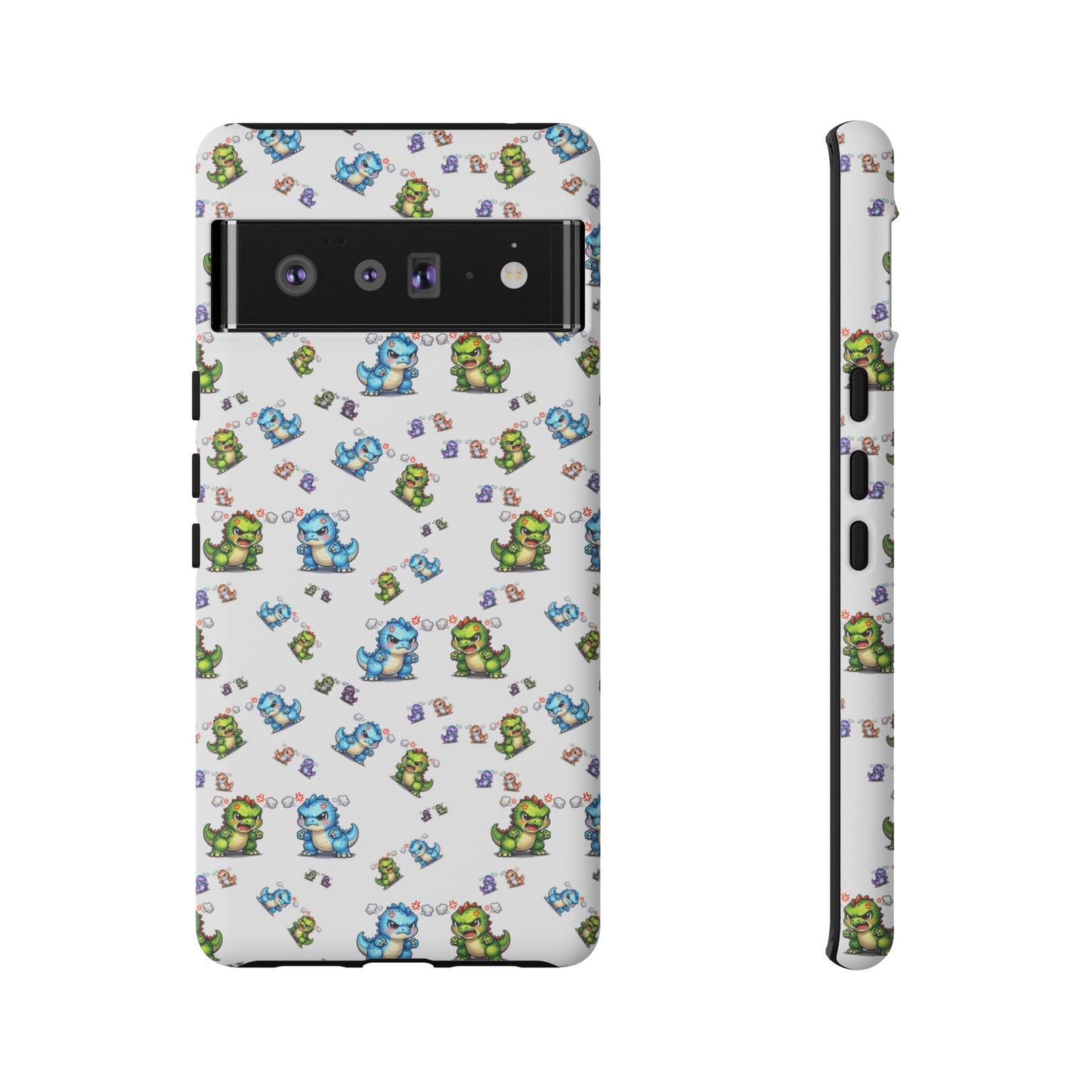 Cute Dino Pattern Phone Case — Playful Cartoon Dinosaur Tough Phone Cover