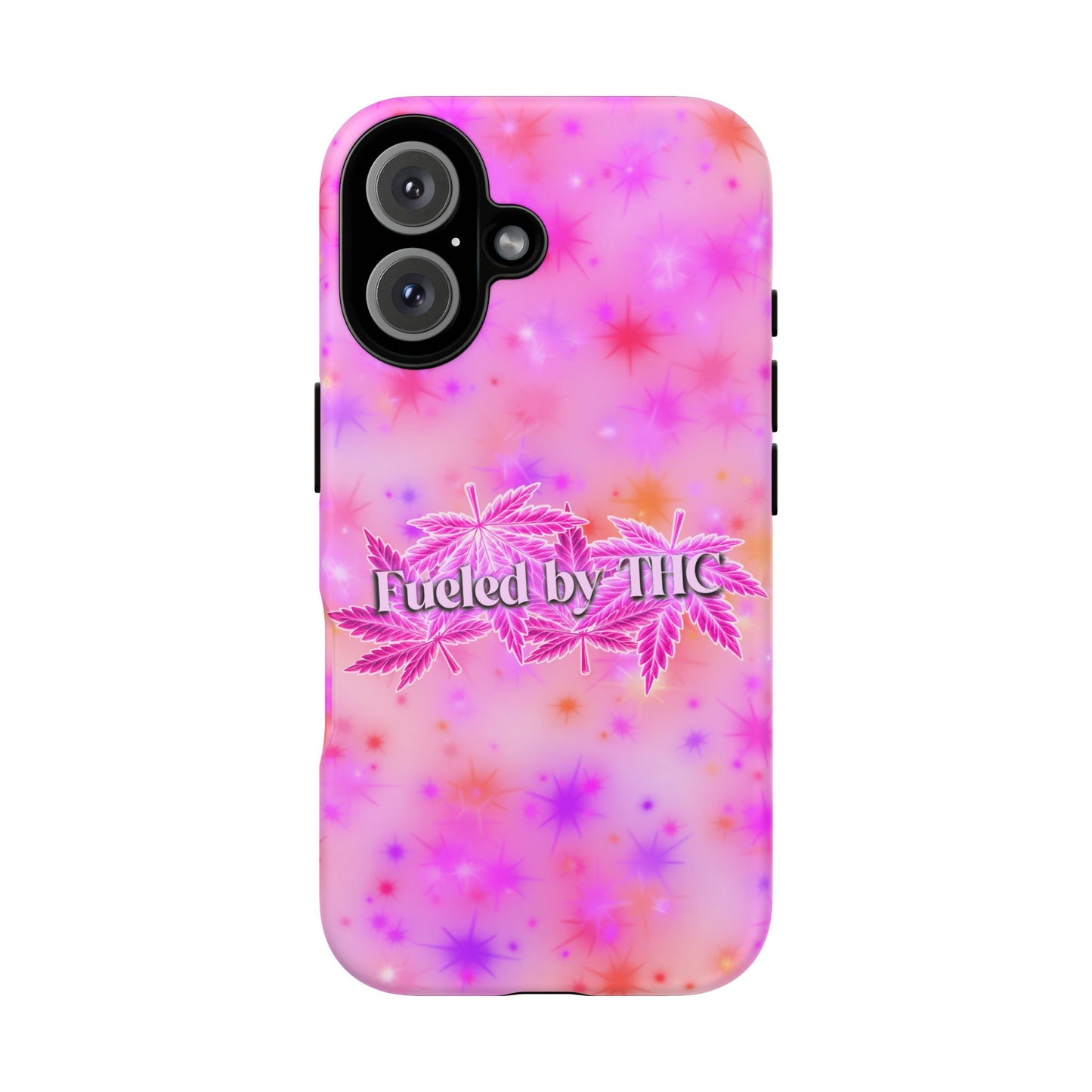 Fueled by THC Phone Case — Pink Cannabis Leaf Protective Case