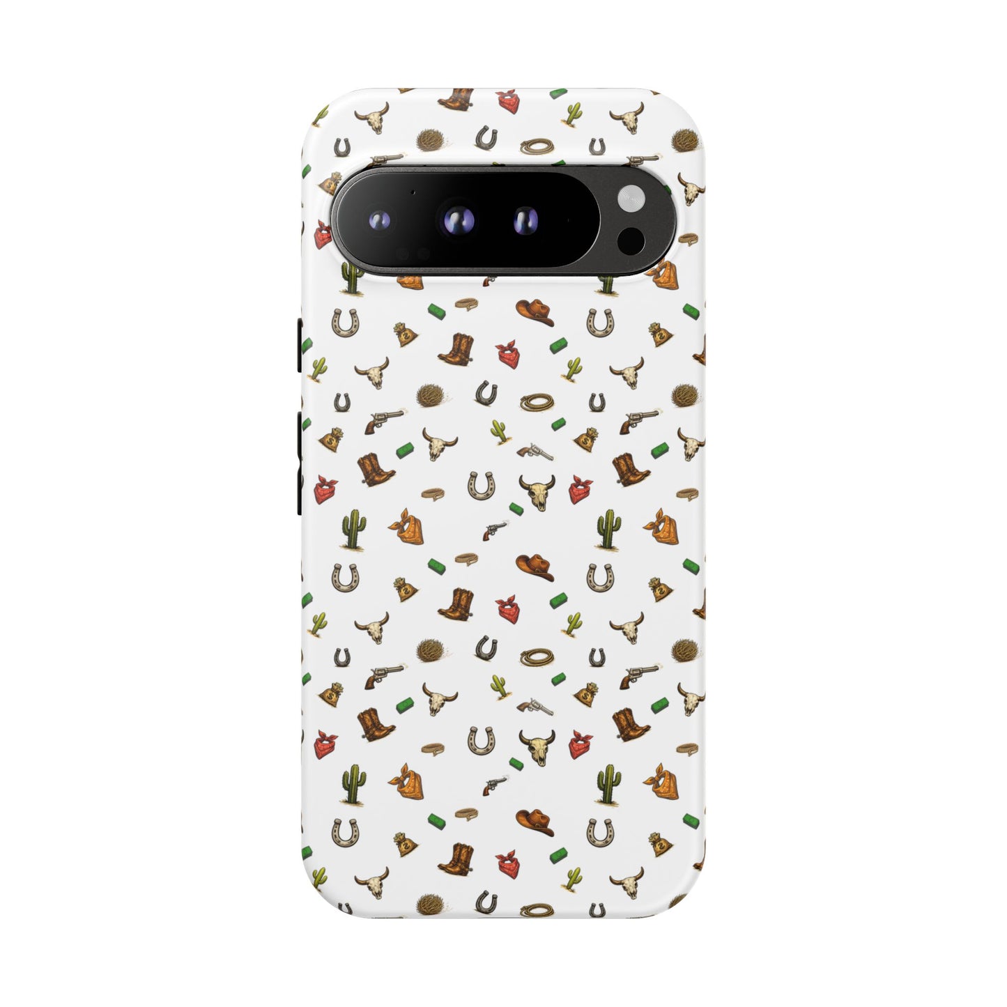 Western Pattern Phone Case — Cowboy Boots, Hats, Horseshoes & Cactus Tough Case