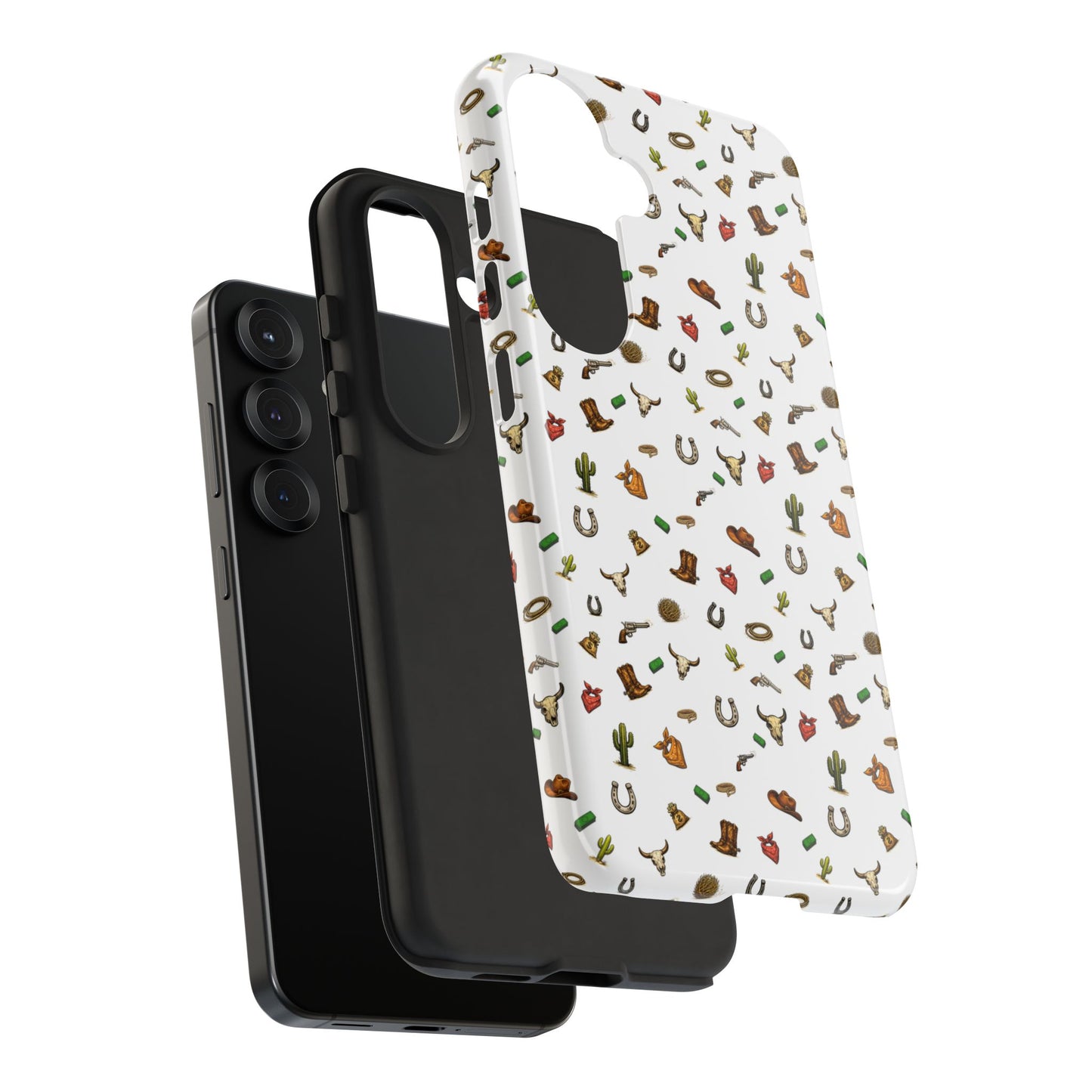 Western Pattern Phone Case — Cowboy Boots, Hats, Horseshoes & Cactus Tough Case