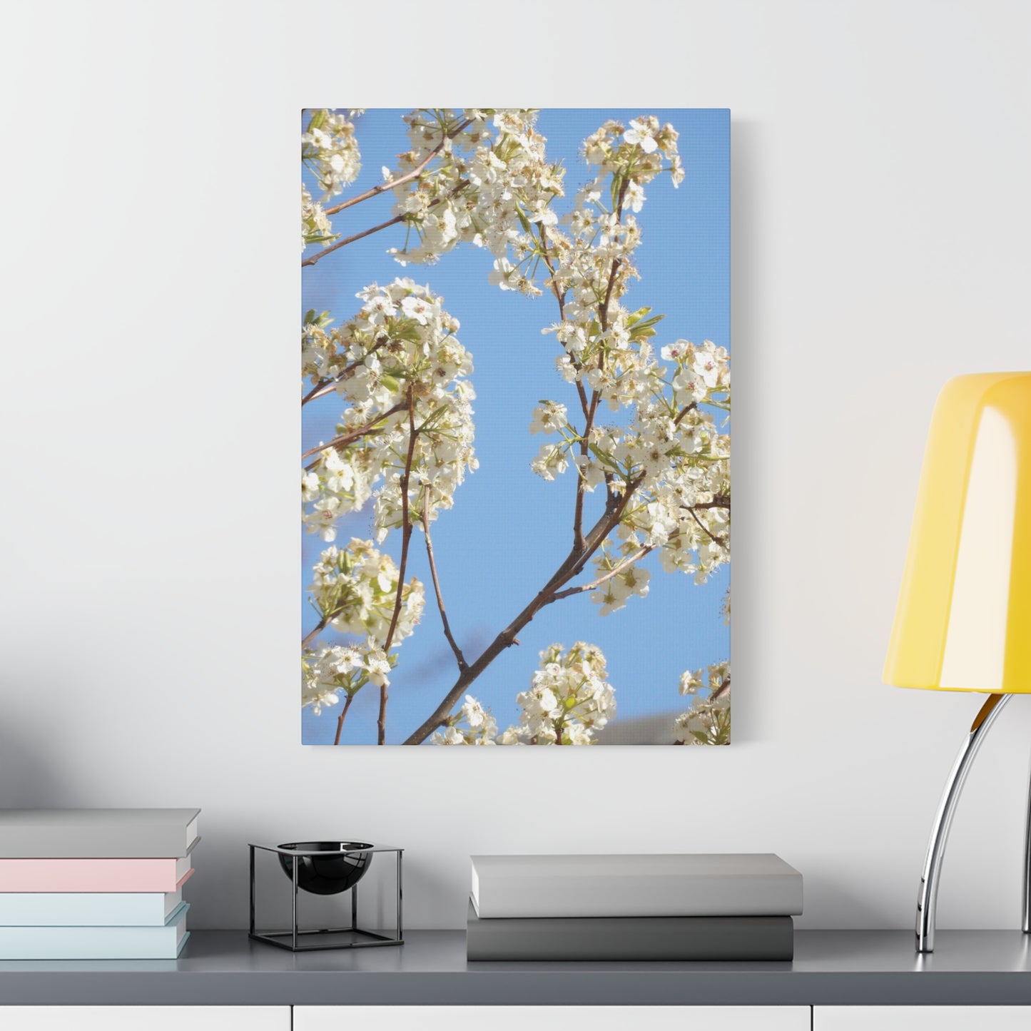 Blossom Branch Canvas Print — Spring White Flower Wall Art