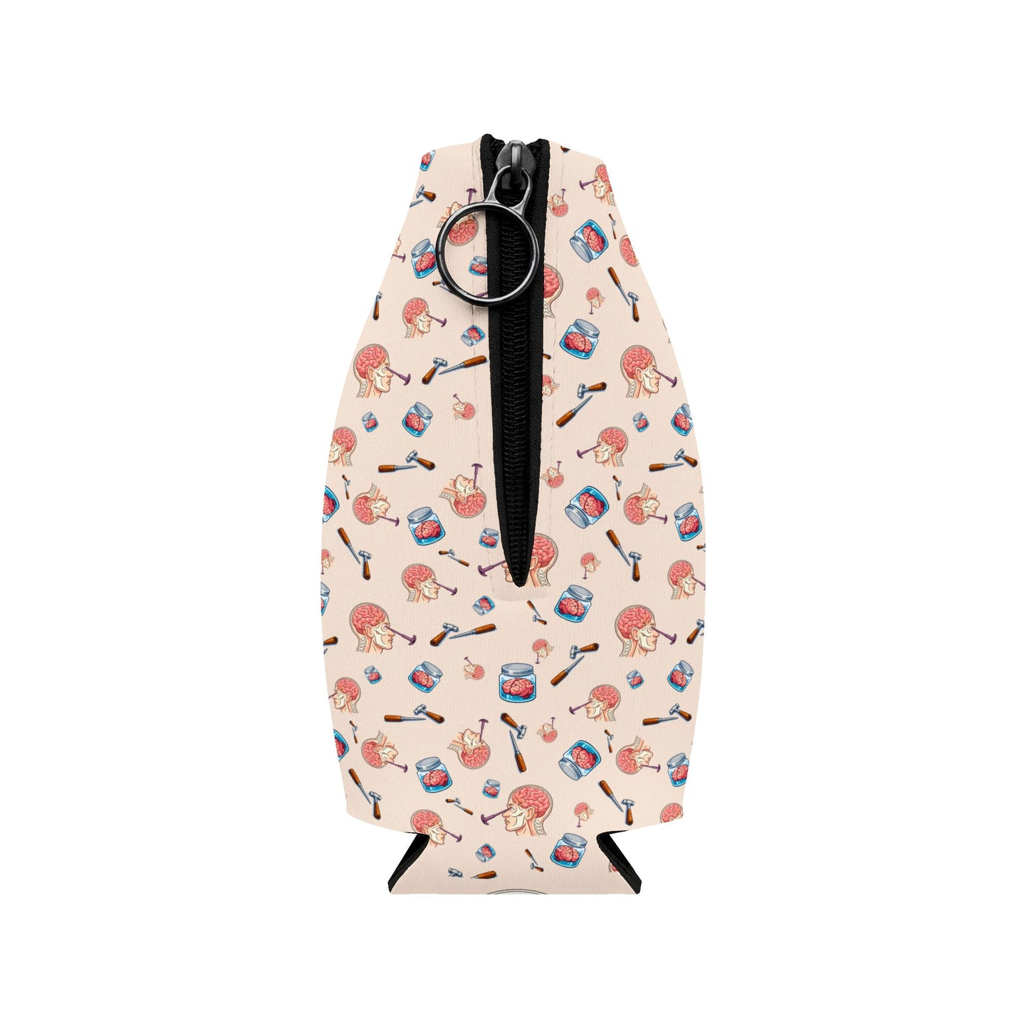 Lobotomy design Zip-Up Bottle Cooler Sleeve