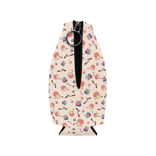 Lobotomy design Zip-Up Bottle Cooler Sleeve