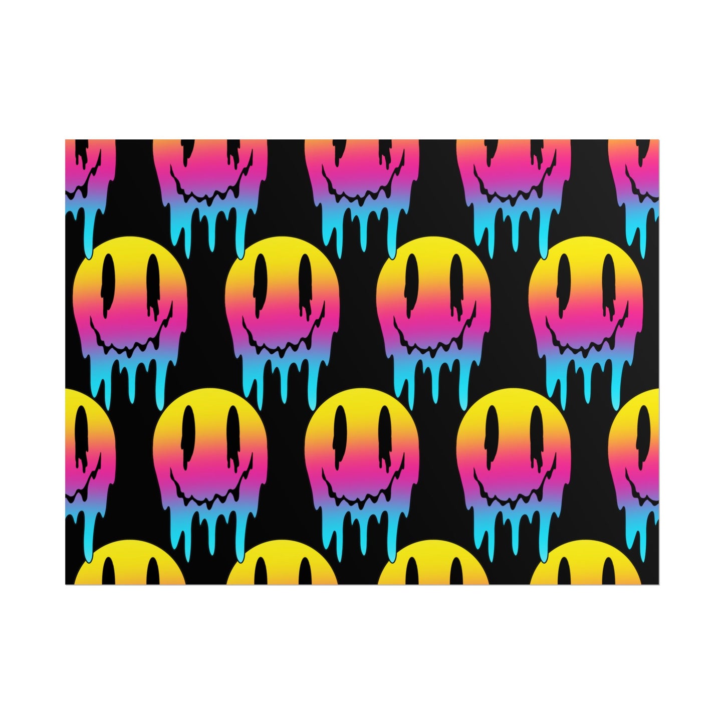 Neon Drip Smiley Poster