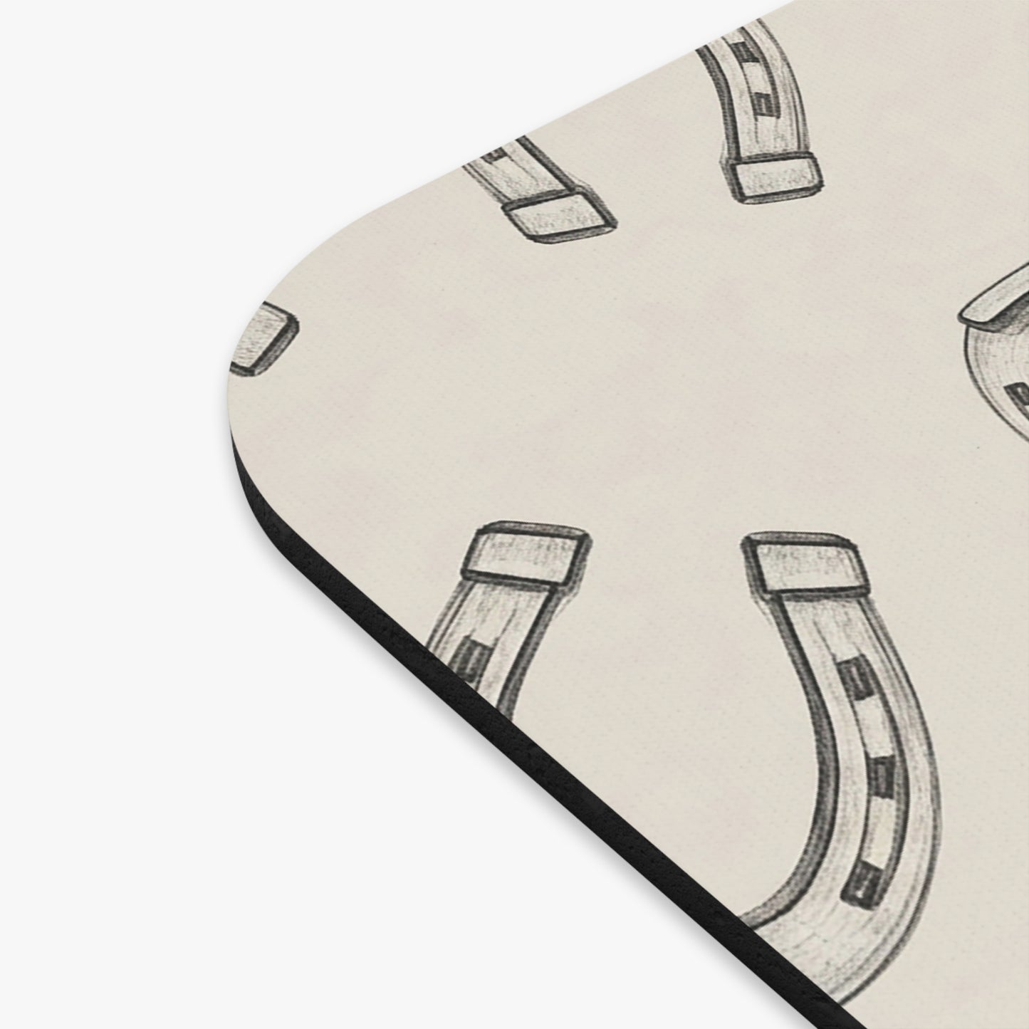 Horseshoe Pattern Mouse Pad — Neutral Ranch Desk Mat for Equestrian Fans
