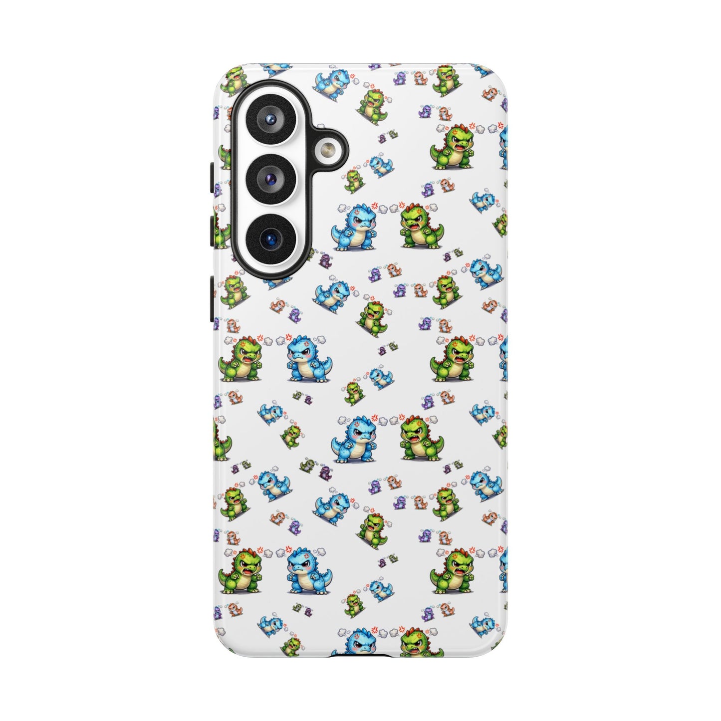 Cute Dino Pattern Phone Case — Playful Cartoon Dinosaur Tough Phone Cover