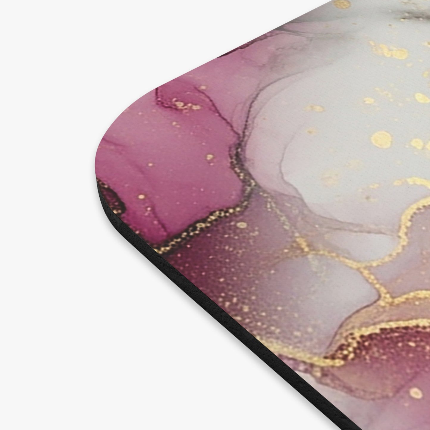 Pink Gold Marble Mouse Pad — Elegant Abstract Desk Mat