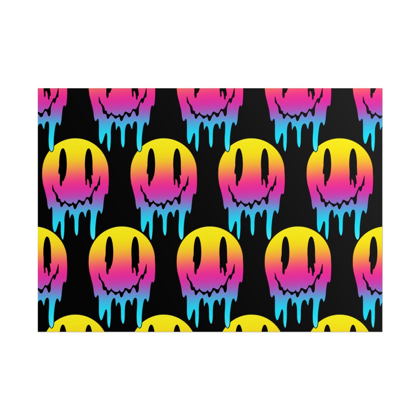 Neon Drip Smiley Poster