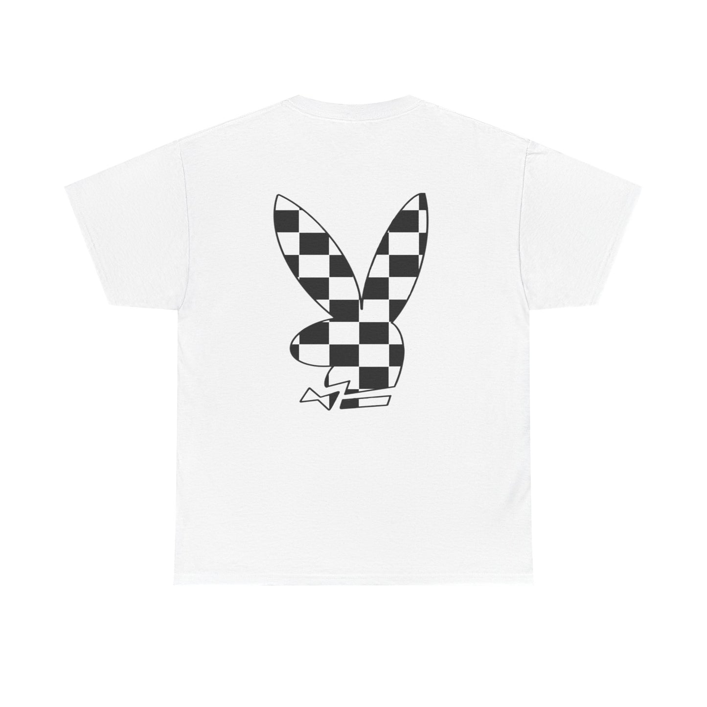 Checkerboard Bunny Tee — Retro Skate-Inspired Graphic T-Shirt
