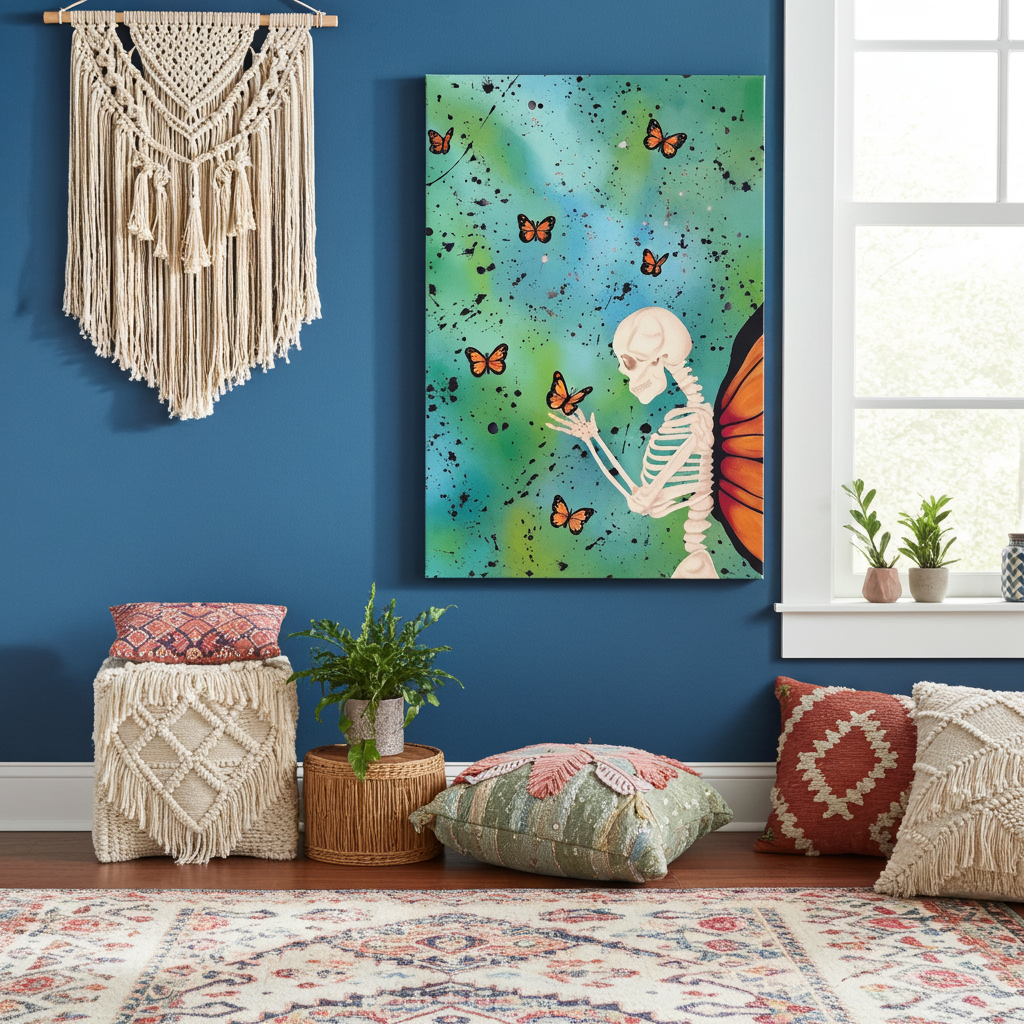 Butterfly Skelly Canvas